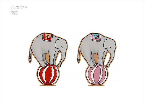 Sims 4 — Circus - cardboard Elephant by Severinka_ — A set of furniture and decor for the design of a party in a circus