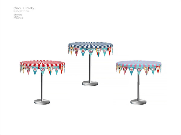 Sims 4 — Circus - dining table by Severinka_ — A set of furniture and decor for the design of a party in a circus style.