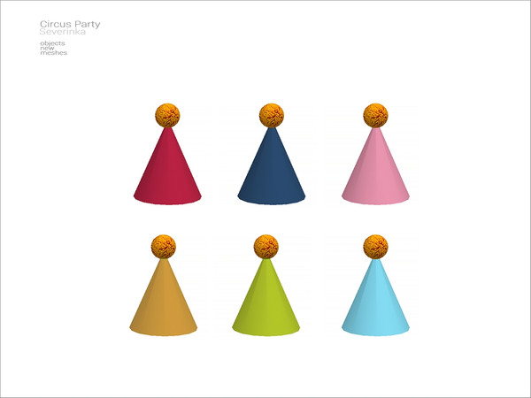 Sims 4 — Circus - party hat by Severinka_ — A set of furniture and decor for the design of a party in a circus style.