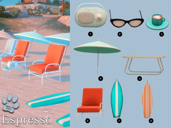 Sims 4 — Espresso by siomisvault — I brings you a summer set haha because right now in Argentina is super hot so summer!