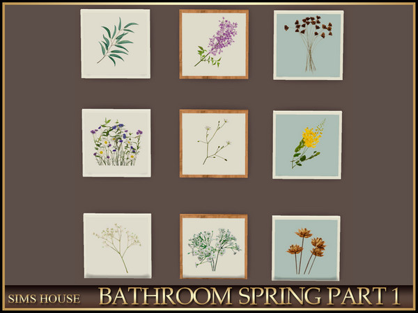 Sims 4 — Sims House TRIPTYCH PAINTINGS | BATHROOM SPRING PART 1 by Sims_House — BATHROOM SPRING PART 1