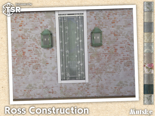 Sims 4 — Ross Curtain Middle 1x1 by Mutske — Modern set which contains windows, doors, arches and curtains. This part has