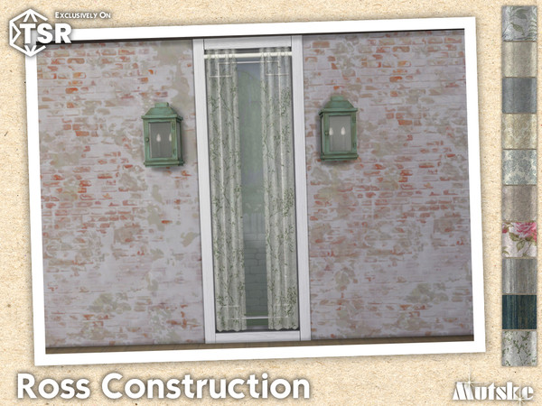 Sims 4 — Ross Curtain Tall 1x1 by Mutske — Modern set which contains windows, doors, arches and curtains. This part has