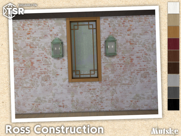 Sims 4 — Ross Window Counter 1x1 by Mutske — Modern set which contains windows, doors, arches and curtains. This part has