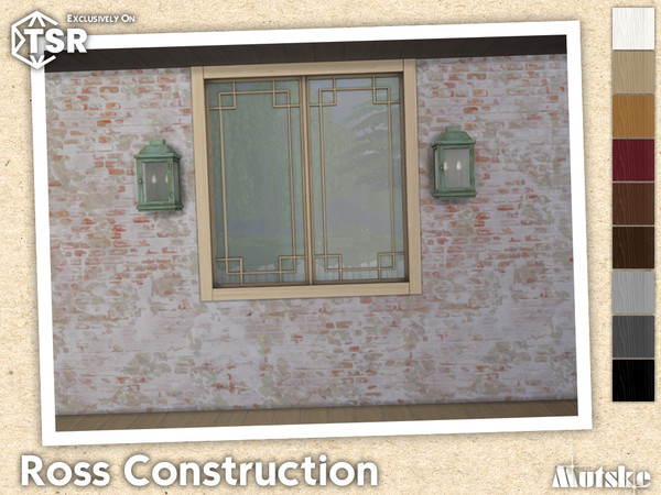 Sims 4 — Ross Window Counter 2x1 by Mutske — Modern set which contains windows, doors, arches and curtains. This part has