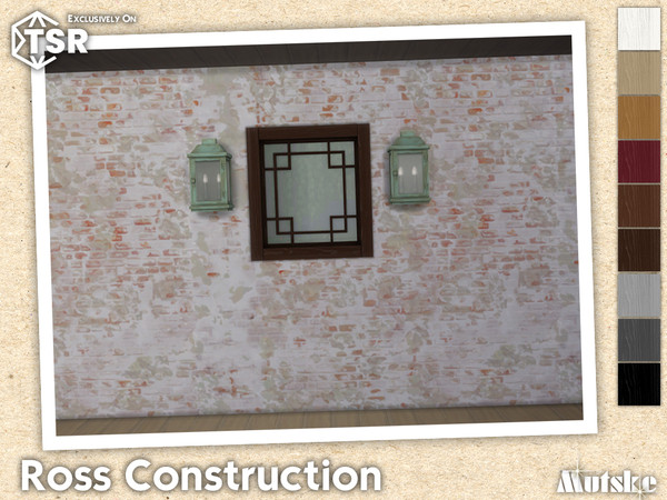 Sims 4 — Ross Window Privat 1x1 by Mutske — Modern set which contains windows, doors, arches and curtains. This part has