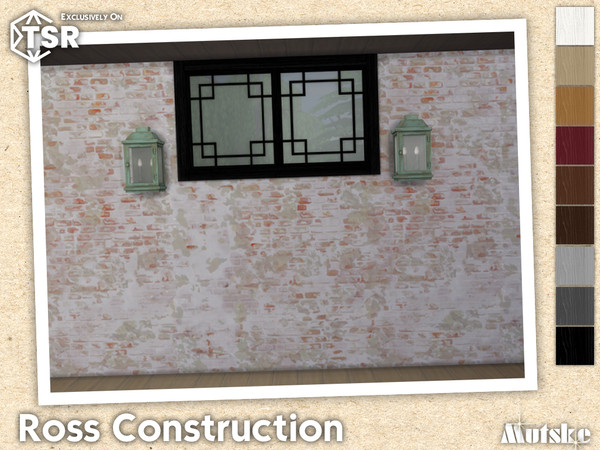 Sims 4 — Ross Window Privat 2x1 by Mutske — Modern set which contains windows, doors, arches and curtains. This part has