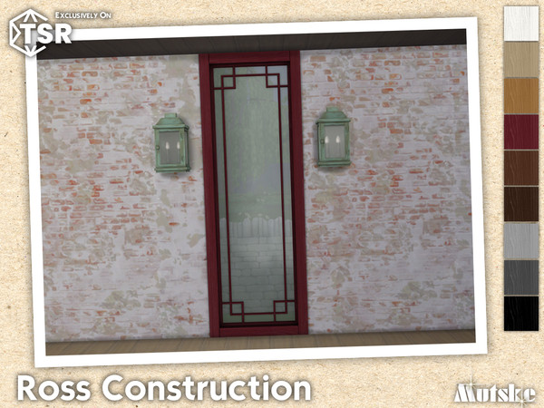 Sims 4 — Ross Window Tall 1x1 by Mutske — Modern set which contains windows, doors, arches and curtains. This part has