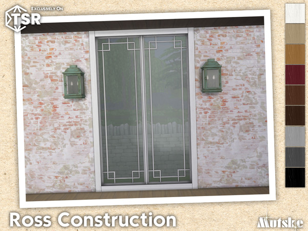 Sims 4 — Ross Window Tall 2x1 by Mutske — Modern set which contains windows, doors, arches and curtains. This part has