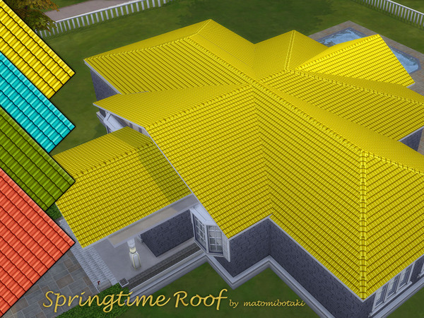 Sims 4 — Springtime Roof by matomibotaki — Roof in strong summer colors, intense and bright, so you are the eye-catcher