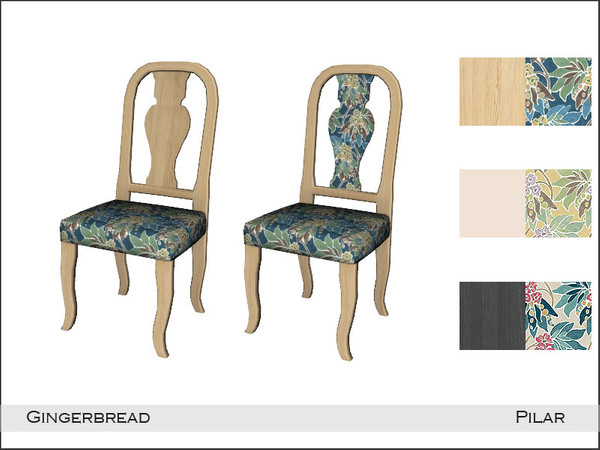 Sims 4 — Pilar Gingerbread DiningChair1 by Pilar — A mix of wood, metal, shapes and colors, classic and modern at the