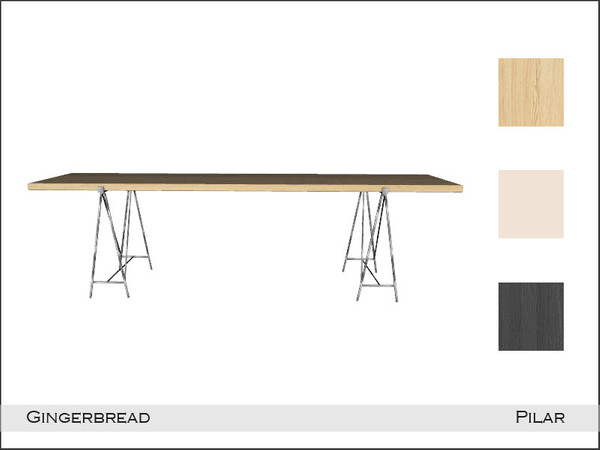 Sims 4 — Pilar Gingerbread DiningTableLong by Pilar — A mix of wood, metal, shapes and colors, classic and modern at the