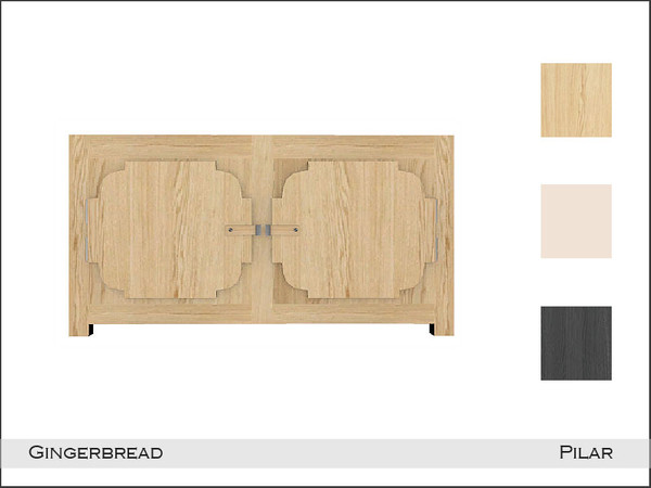 Sims 4 — Pilar Gingerbread Sideboard by Pilar — A mix of wood, metal, shapes and colors, classic and modern at the same
