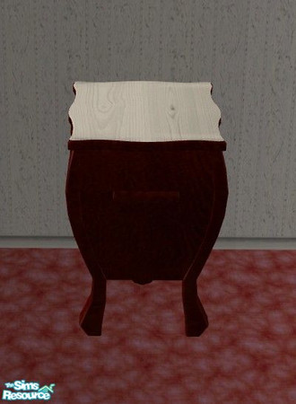 Sims 2 — Candy Apple Bedroom - Nightstand by Riverwillows — A lovely Victorian-style bedroom, in rich mahagony and candy
