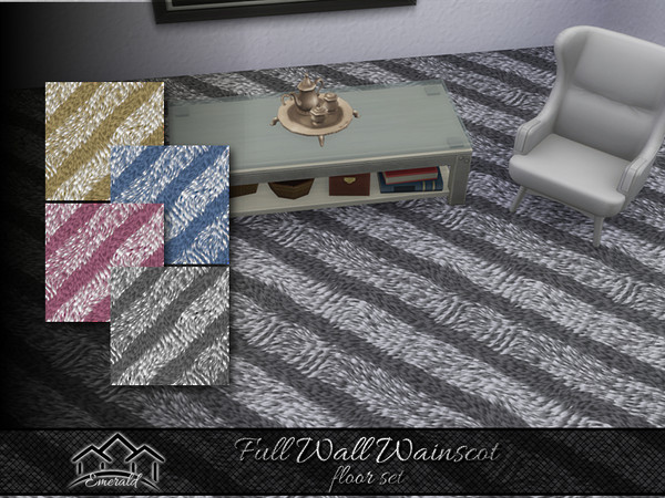 Sims 4 — Full Wall Wainscot floor set by Emerald — Get inspired with these full wall wainscoting that can transform to an