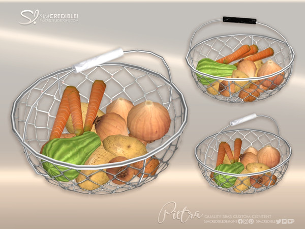 Sims 4 — Pietra Veggies basket by SIMcredible! — These are addons created to make your sim kitchens more like the ones we