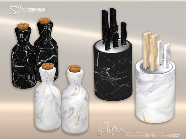 Sims 4 — Pietra marble jars by SIMcredible! — These are addons created to make your sim kitchens more like the ones we