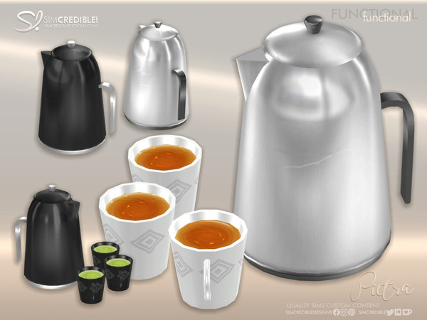 Sims 4 — Pietra Tea maker by SIMcredible! — These are addons created to make your sim kitchens more like the ones we have