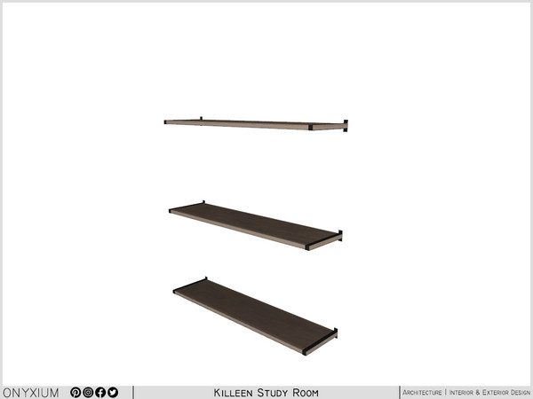 Sims 4 — Killeen Triple Wall Shelf by Onyxium — Onyxium@TSR Design Workshop Study Room Collection - Belong To The 2025