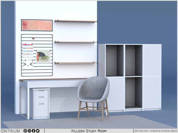 Sims 4 — Killeen Study Room by Onyxium — Onyxium@TSR Design Workshop Study Room Collection - Belong To The 2025 Year