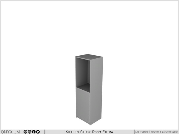 Sims 4 — Killeen Cabinet Short With Single Doors And Shelf by Onyxium — Onyxium@TSR Design Workshop Study Room Collection