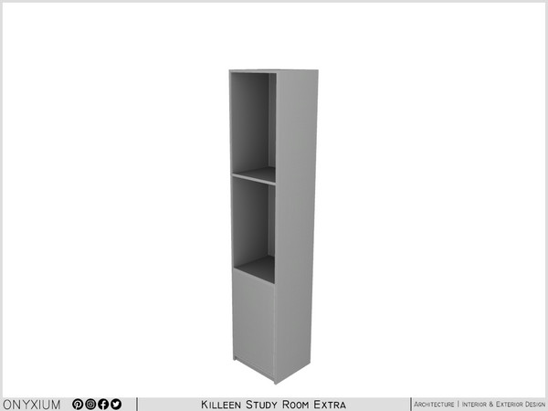 Sims 4 — Killeen Cabinet Tall With Single Door And Two Shelf by Onyxium — Onyxium@TSR Design Workshop Study Room