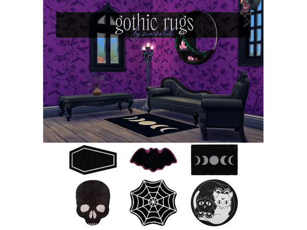Sims 4 — [simsolet] med goth rugs.package by _simsolet — i made a small collection of rugs i wanted in my game
