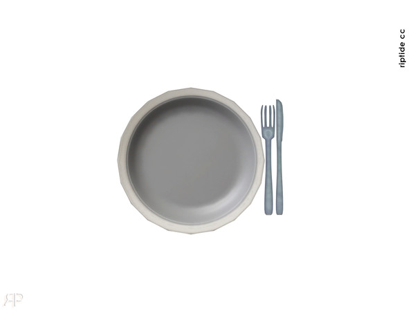 Sims 4 — Riptide-CC Arco Dining Set Claystone Plates by Riptidecc — Sleek, sculptural, and effortlessly sophisticated,