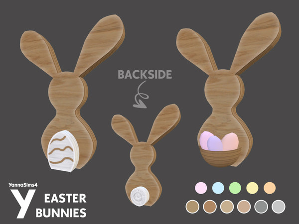 Sims 4 — Easter Bunnies by YannaSims4CC — I didn't have time for a big Easter set, but I hope you'll like these bunnies.