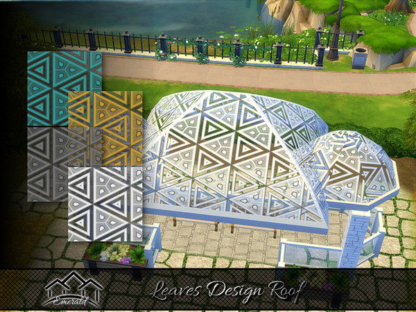 Sims 4 — Leaves Design Roof by Emerald — Adds instant charm and interesting visual effects to any home.