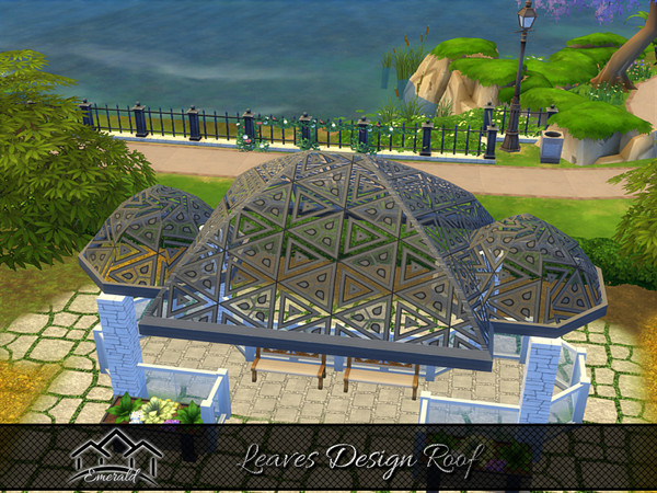 Sims 4 — Leaves Design Roof1 by Emerald — Adds instant charm and interesting visual effects to any home.