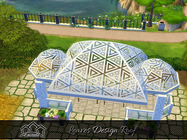 Sims 4 — Leaves Design Roof2 by Emerald — Adds instant charm and interesting visual effects to any home.