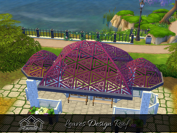 Sims 4 — Leaves Design Roof3 by Emerald — Adds instant charm and interesting visual effects to any home.