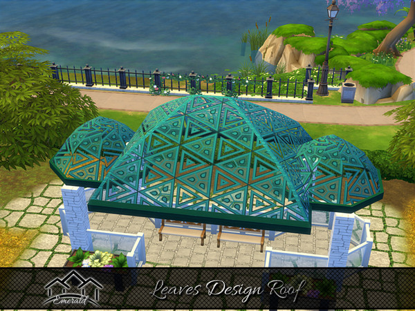 Sims 4 — Leaves Design Roof4 by Emerald — Adds instant charm and interesting visual effects to any home.