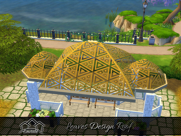 Sims 4 — Leaves Design Roof6 by Emerald — Adds instant charm and interesting visual effects to any home.