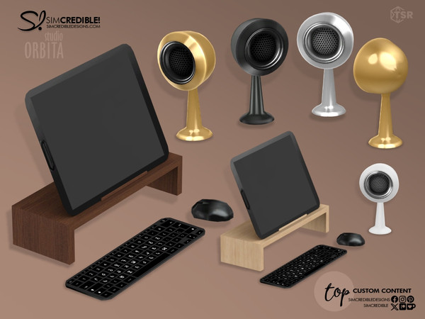 Sims 4 — Orbita Study Speaker by SIMcredible! — Bringing to your sims a posh office room. With a touch of marble and