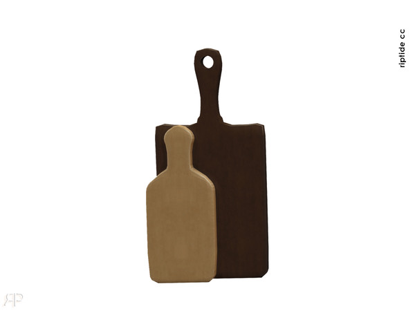 Sims 4 — Riptide CC Mediterranean Kitchen Nook Aged Wooden Cutting Boards by Riptidecc — Capture the charm of a rustic