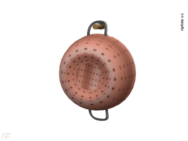 Sims 4 — Riptide CC Mediterranean Kitchen Nook Wall Hung Colander by Riptidecc — Capture the charm of a rustic