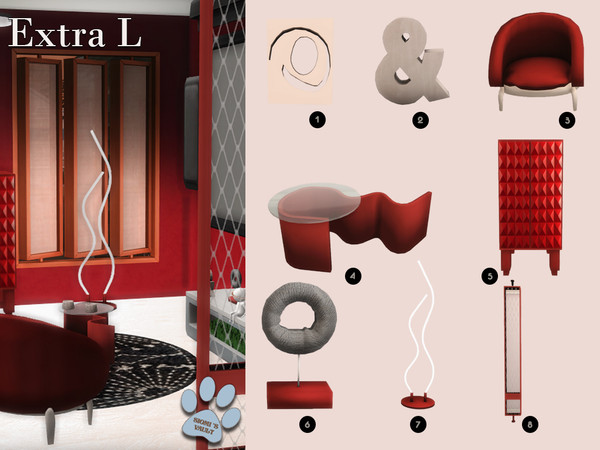 Sims 4 — Extra L by siomisvault — Extra L Set is a modern style for all kind of rooms! I hope you like it you will really