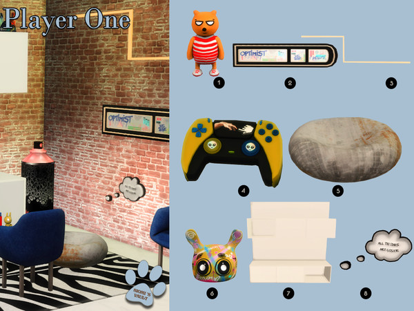 Sims 4 — Player One by siomisvault — A gamer room but also can be whatever you want and put the object wherever you want