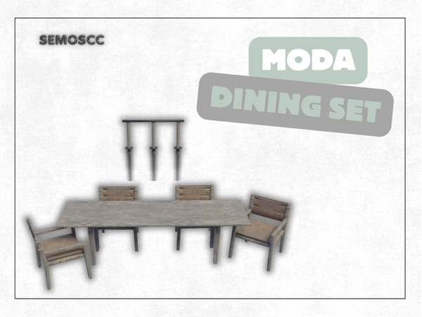Sims 4 — Moda - Dining Set by semoscc — +3 color swatches, Dining Chair, Dining Table, Light -Ceiling