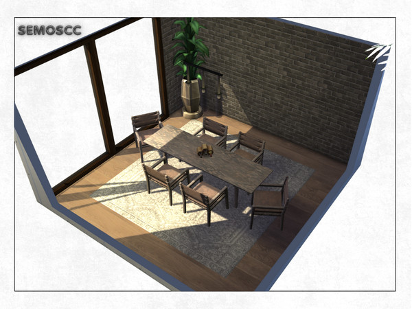 Sims 4 — [SCC] Moda Dining Table by semoscc — +3 color swatches, Dining Chair, Dining Table, Light -Ceiling