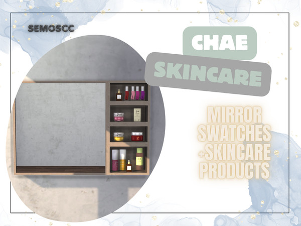 Sims 4 — Chae Skincare Set by semoscc — A complete skincare set with mirror :)
