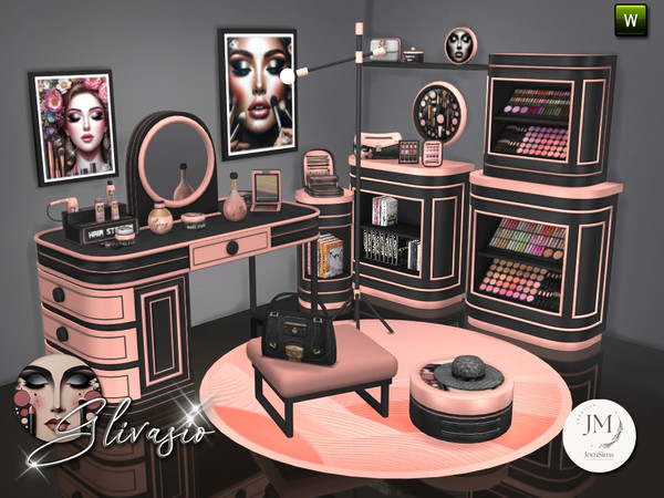 Sims 4 — Glivasio Beauty Set1 by jomsims — Transform your Sims' routine with the Glivasio set.