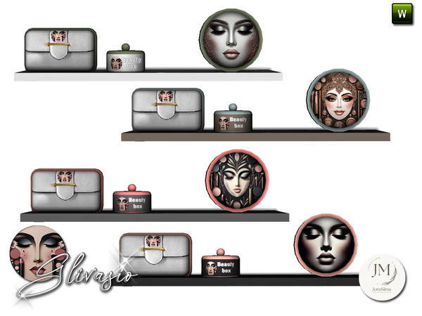 Sims 4 — Glivasio wall shelf by jomsims — Transform your Sims' routine with the Glivasio set.