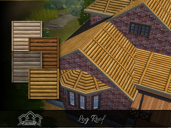 Sims 4 — Log Roof by Emerald — Log roofing are energy efficient for a classic or rustic look home.