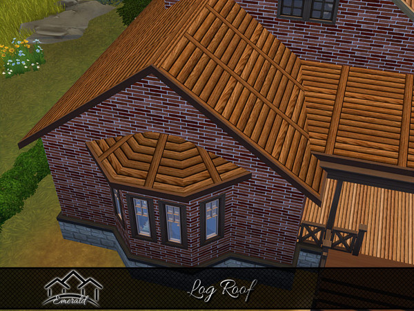 Sims 4 — Log Roof 1 by Emerald — Log roofing are energy efficient for a classic or rustic look home.