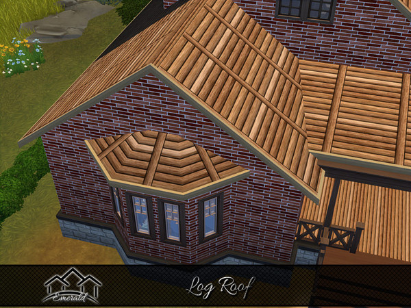 Sims 4 — Log Roof 3 by Emerald — Log roofing are energy efficient for a classic or rustic look home.