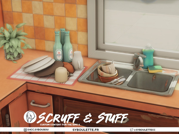 Sims 4 — Scruff & Stuff - Clean Dishes | cheap chipped by Syboubou — Scruff and Stuff is the spiritual successor to