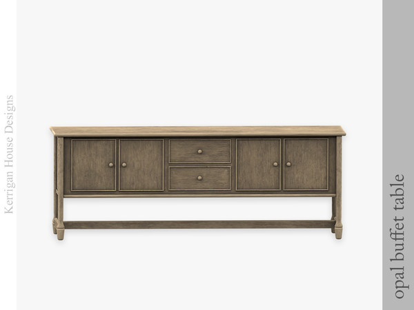 Sims 4 — Opal Buffet Table by kerriganhouse — A vintage cupboard and storage set.